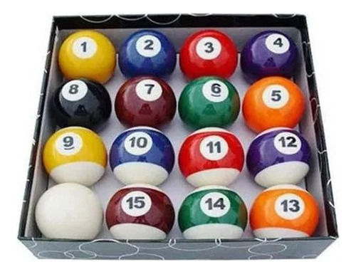 Jogo Bolas De Bilhar Snooker Sinuca 52mm 16 Peças - R$ 194,9